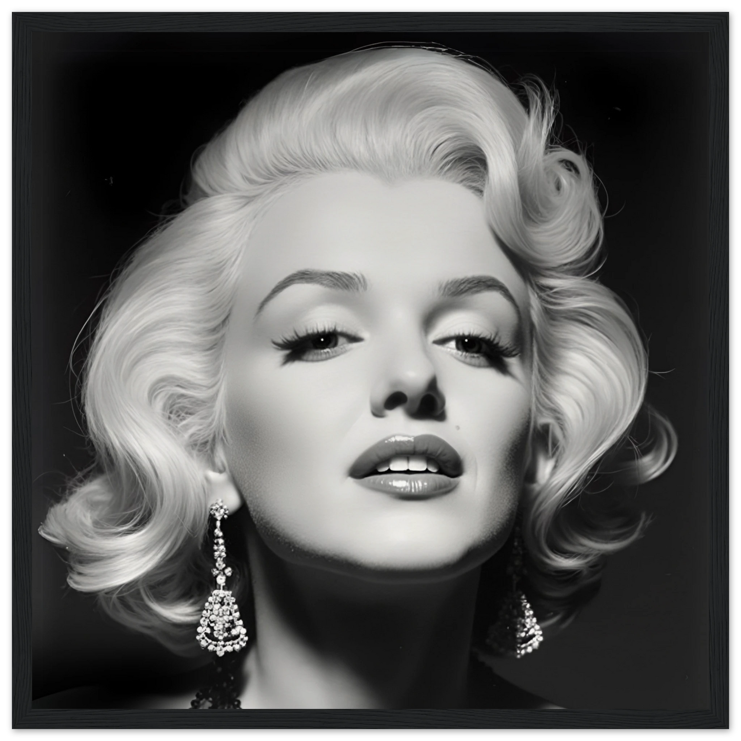 Marilynn Monroe Art Print Black Wood Frame 40x40 cm 16x16″ Museum-Quality Matte Paper Wooden Framed Poster