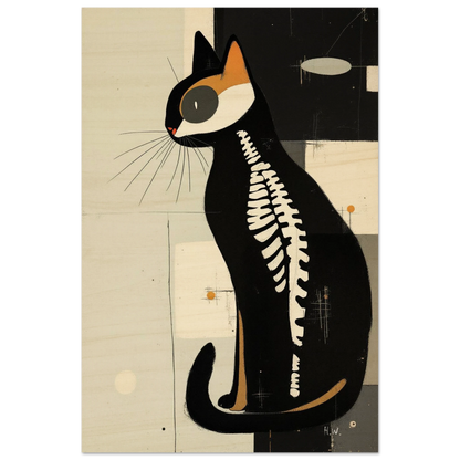Modern Cat Skeleton Abstract Art Poster Print No Frame 30x45 cm 12x18″ Gallery Wrapped Canvas