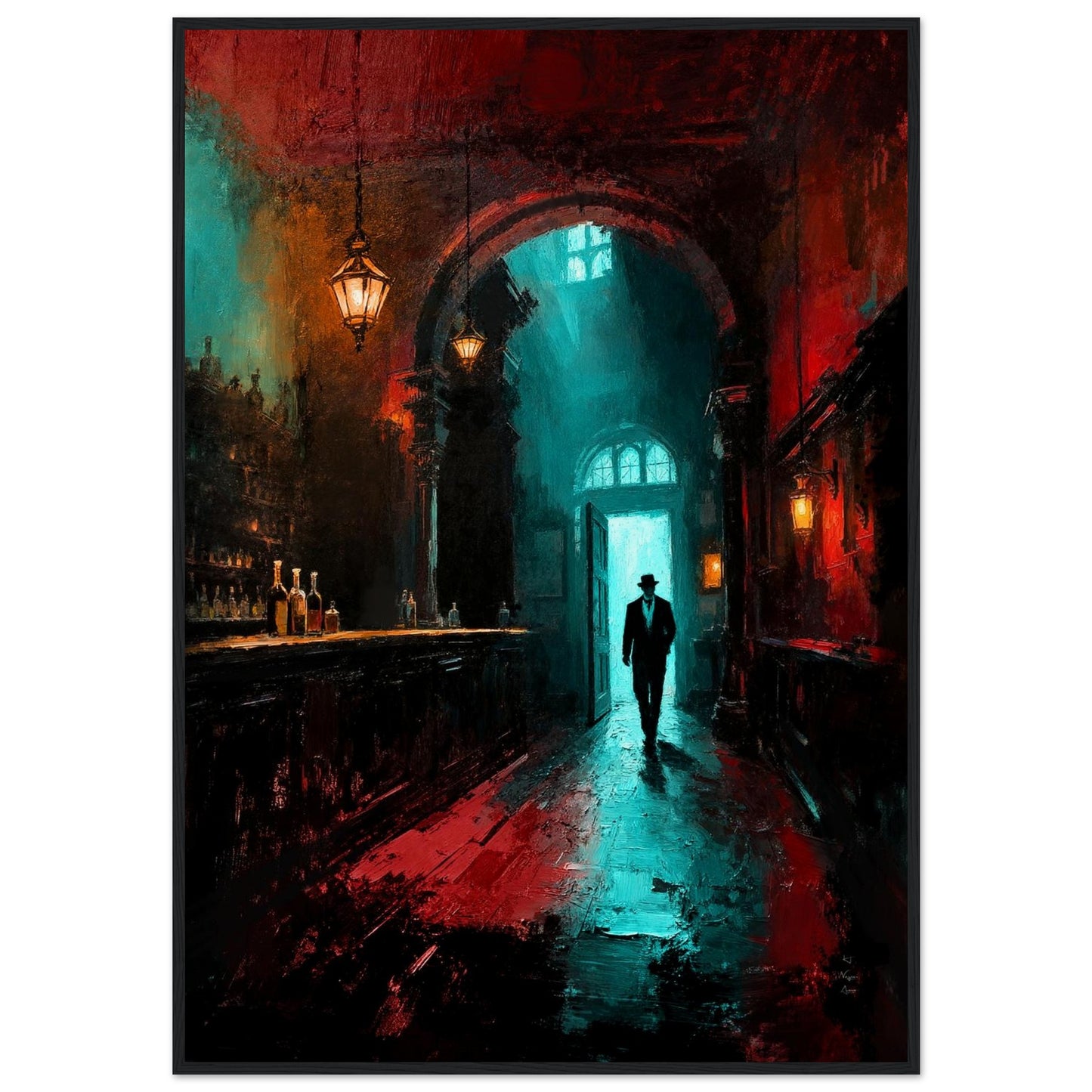 Speakeasy 1920s Bar Art Poster Print 70x100 cm 28x40″ Museum-Quality Matte Framed Poster Black Wood Frame