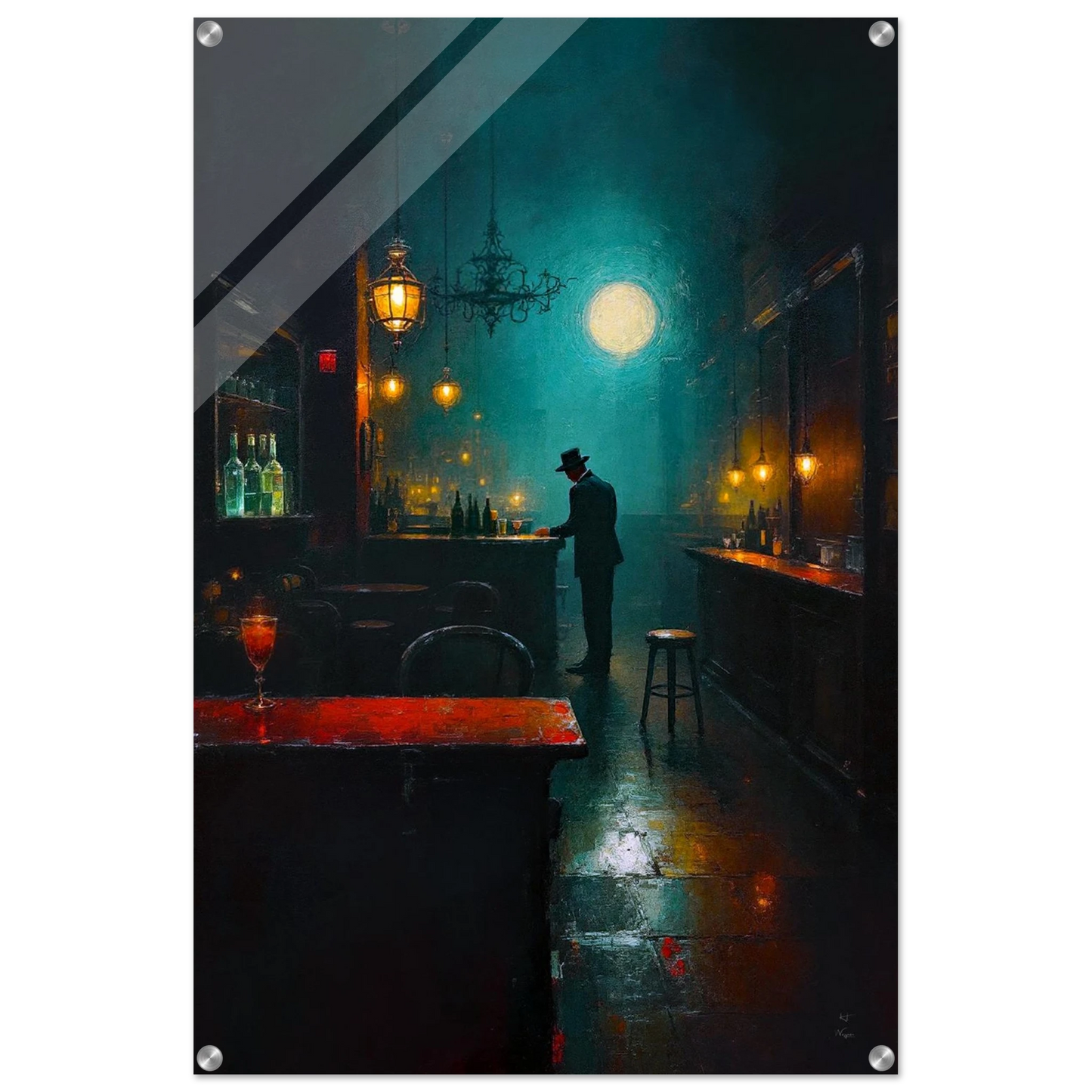 Speakeasy Bootleg Prohibition Bar Art Print No Frame 60x90 cm 24x36″ Sleek Acrylic Print