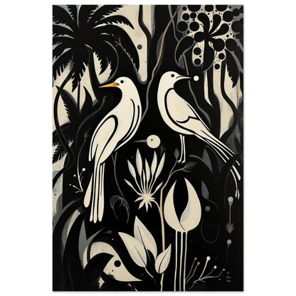 Black & White Minimalist Bird Art Print