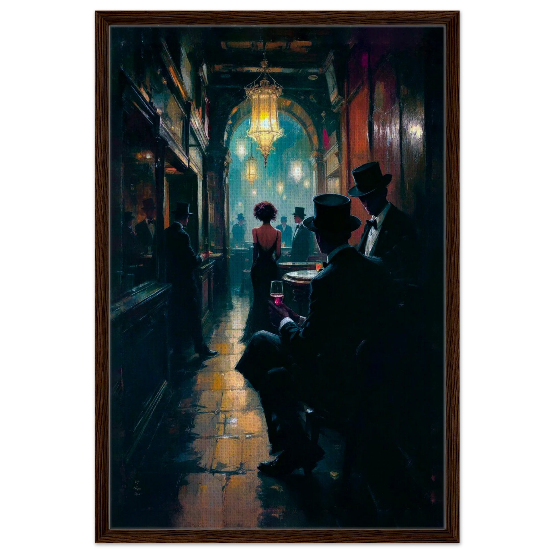 Prohibition Speakeasy Art Deco Print No Frame 60x90 cm 24x36″ Gallery Wrapped Canvas