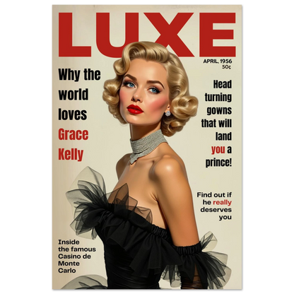 Grace Kelly Hollywood Glam Magazine Art Print No Frame 40x60 cm 16x24″ Premium Matte Paper Poster