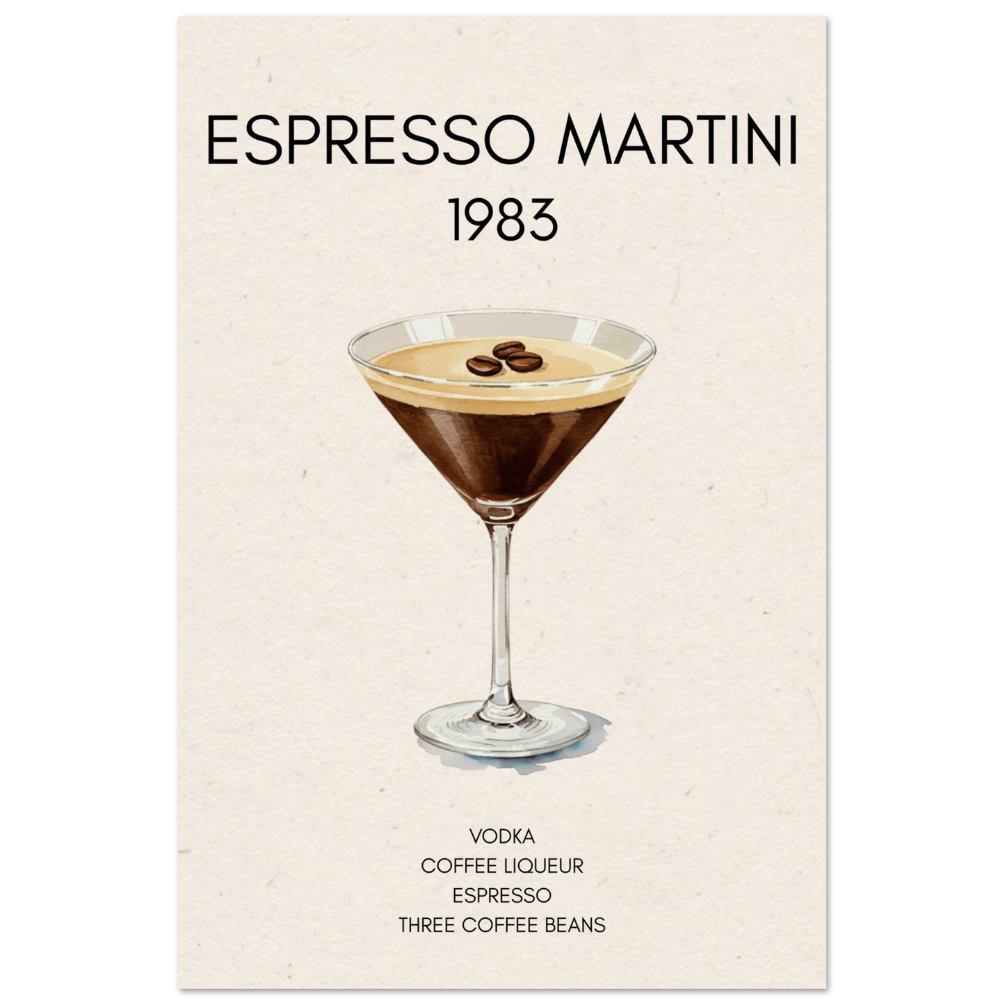Espresso Martini Cocktail Bar Poster Print No Frame 40x60 cm 16x24″ Museum-Quality Matte Paper Poster