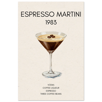 Espresso Martini Cocktail Bar Poster Print No Frame 40x60 cm 16x24″ Museum-Quality Matte Paper Poster
