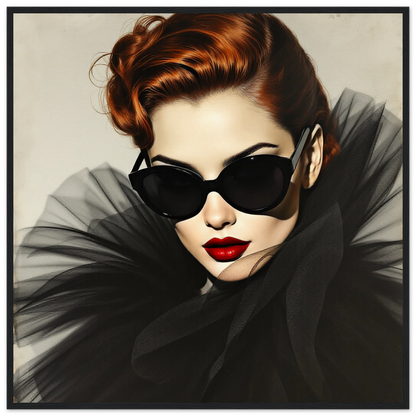 Femme Fatale Paris Runway Fashion Art Print 70x70 cm 28x28″ Museum-Quality Matte Paper Wooden Framed Poster