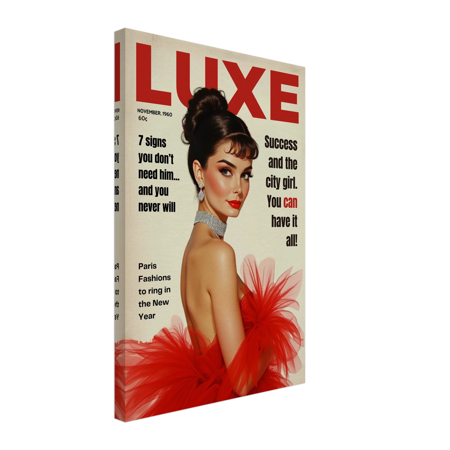 Audrey Hepburn Vintage Fashion Art Print No Frame 40x60 cm 16x24″ Gallery Wrapped Canvas