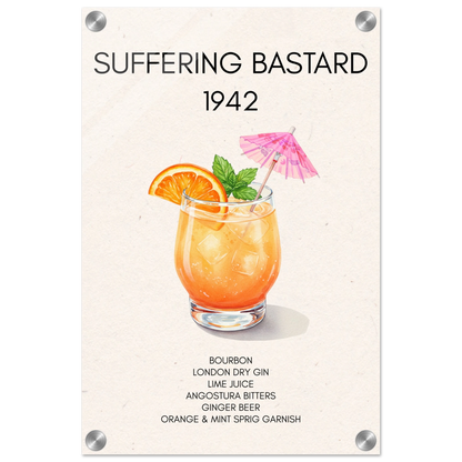 Suffering Bastard Tiki Cocktail Bar Poster Print No Frame 30x45 cm 12x18″ Sleek Acrylic Print