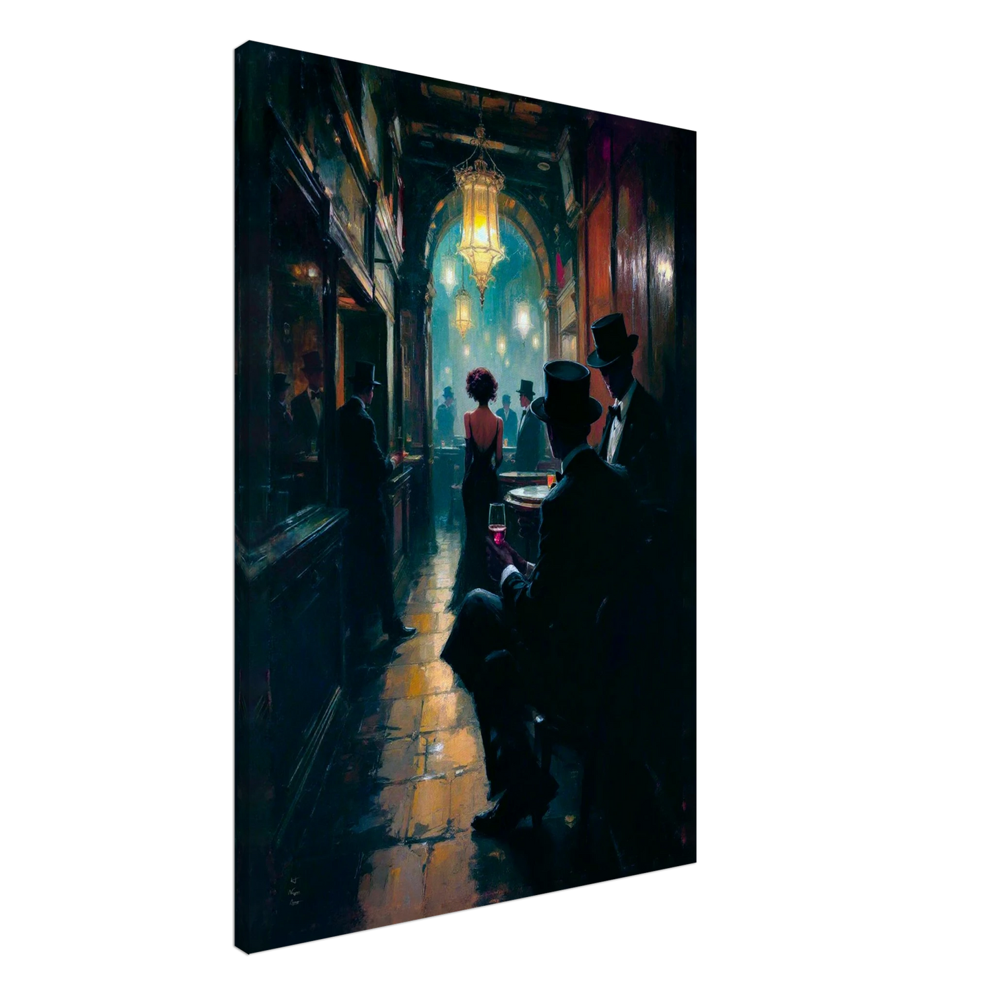Prohibition Speakeasy Art Deco Print No Frame 60x90 cm 24x36″ Gallery Wrapped Canvas