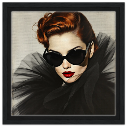 Femme Fatale Paris Runway Fashion Art Print 30x30 cm 12x12″ Framed Canvas