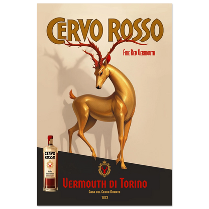 Art Deco Golden Deer Cocktail Bar Poster Print 60x90 cm 24x36″ Gallery Wrapped Canvas No Frame