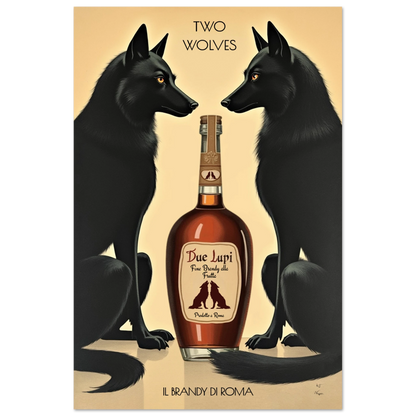 Two Wolves Italian Cocktail Bar Art Print 30x45 cm 12x18″ Premium Matte Paper Poster No Frame