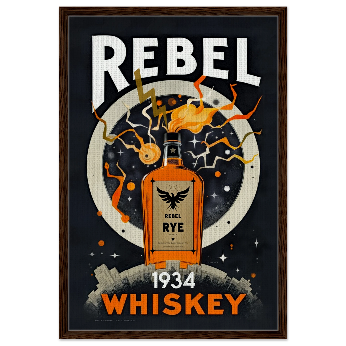 Rebel Cocktail Bar Poster Print No Frame 60x90 cm 24x36″ Canvas