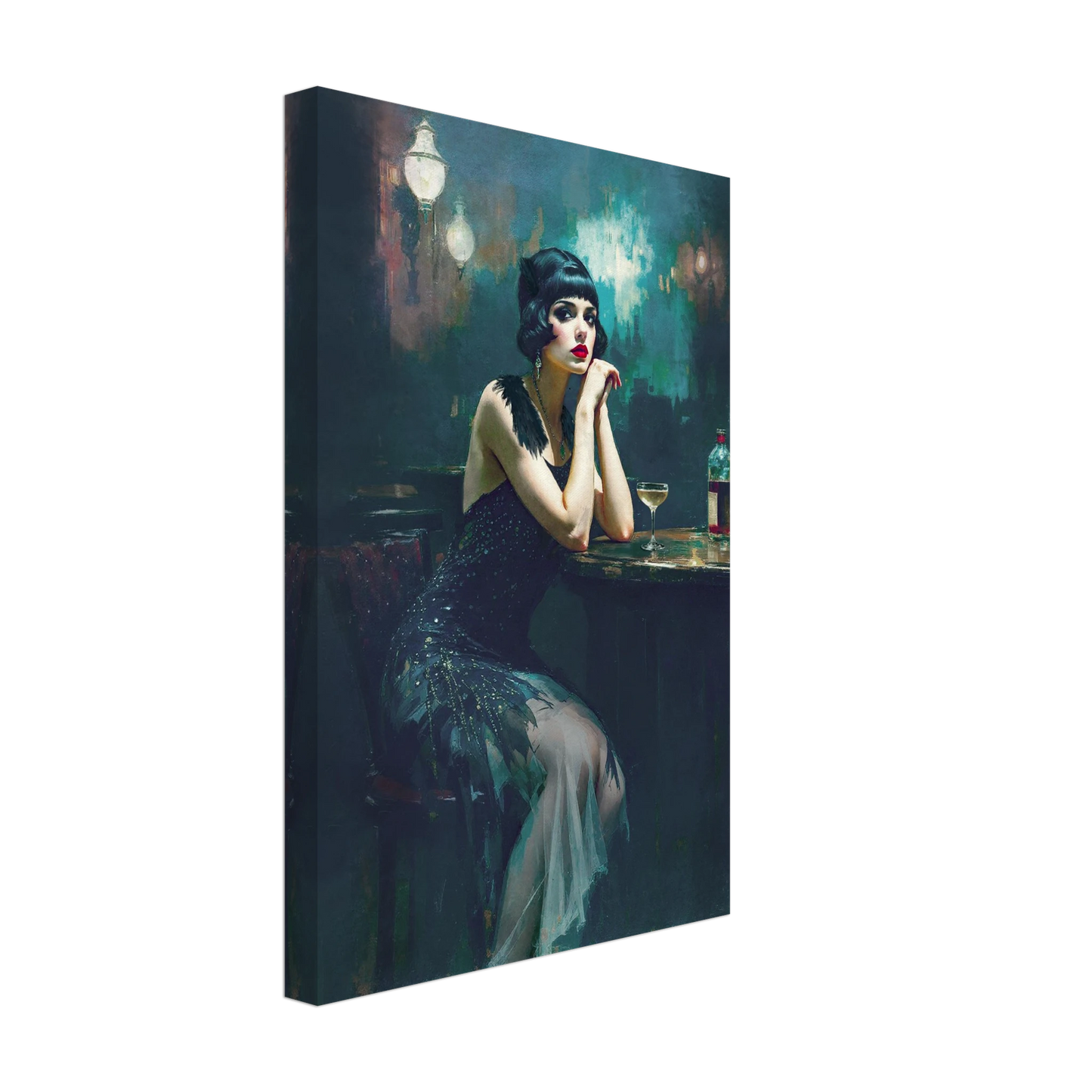 Jazz Age Speakeasy Flapper Art Print No Frame 30x45 cm 12x18″ Gallery Wrapped Canvas