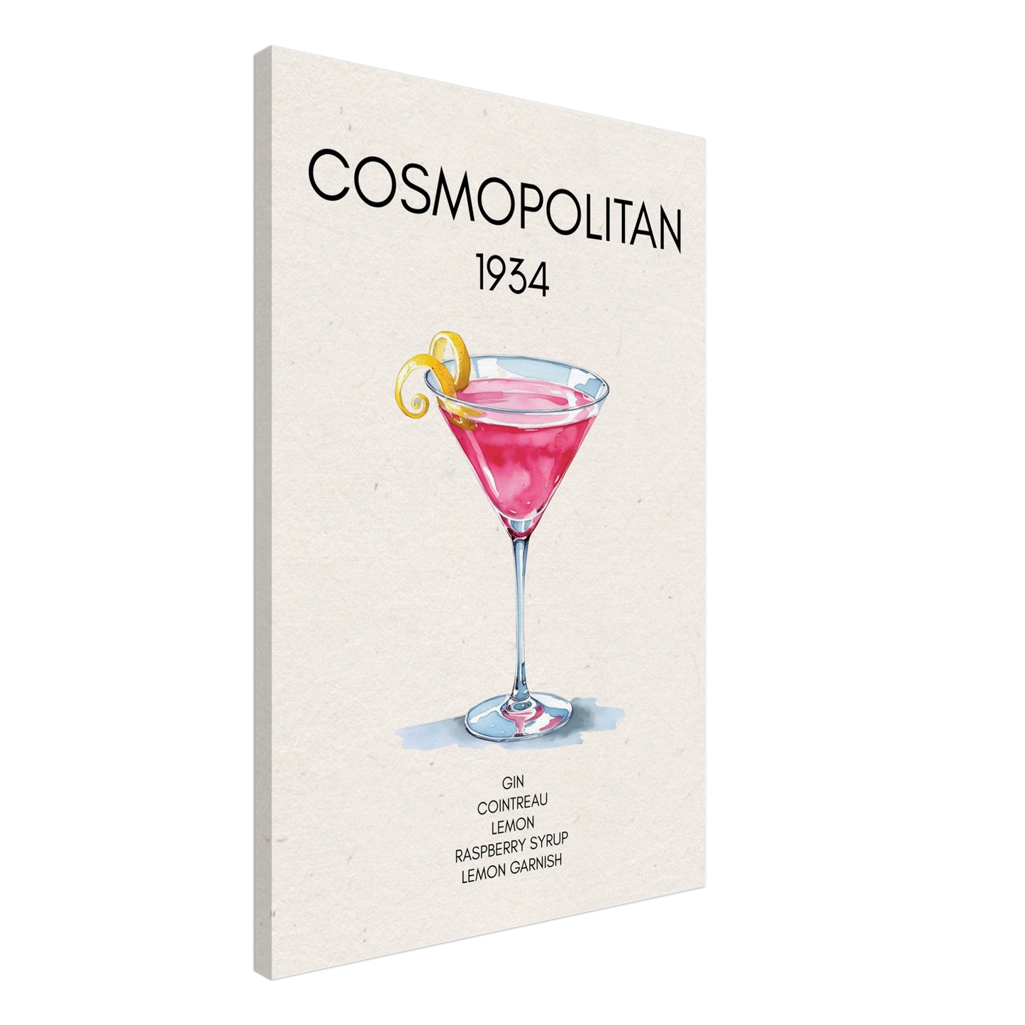 Cosmopolitan Cocktail Bar Poster Print Light Wood Frame 40x60 cm 16x24″ Premium Matte Paper Wooden Framed Poster