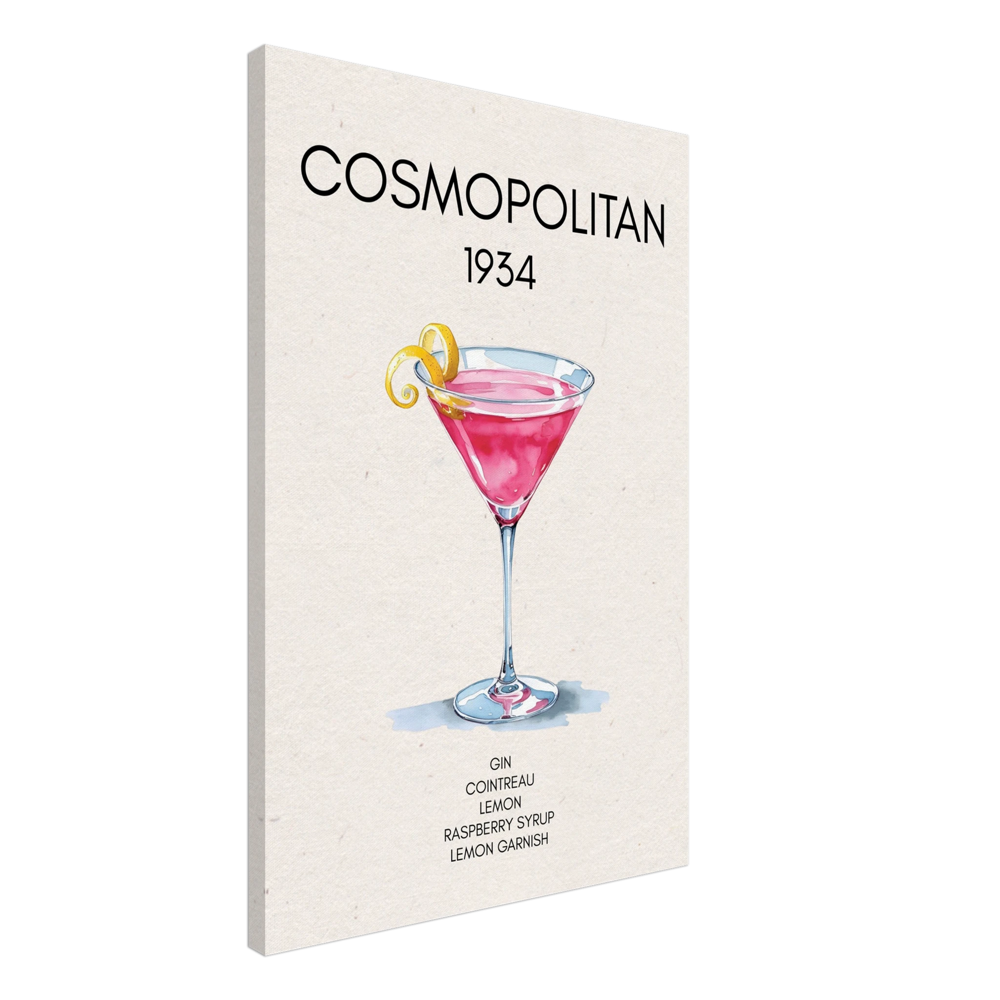 Cosmopolitan Cocktail Bar Poster Print Light Wood Frame 40x60 cm 16x24″ Premium Matte Paper Wooden Framed Poster