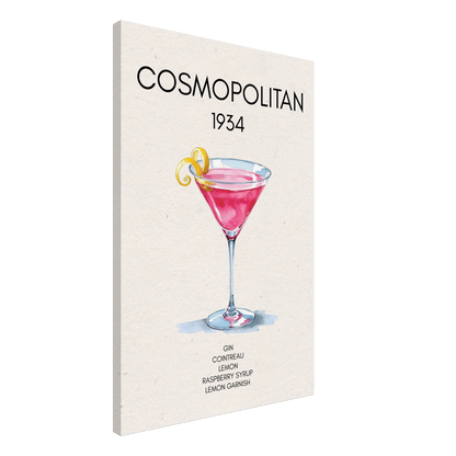 Cosmopolitan Cocktail Bar Art Print Light Wood Frame 40x60 cm 16x24″ Premium Matte Paper Wooden Framed Poster