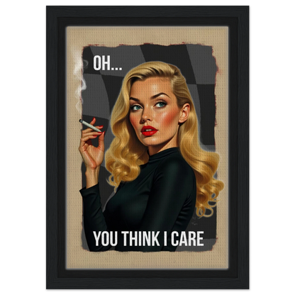 Retro Blonde Bombshell 1960s Funny Quote Art Print Black Wood Frame 20x30 cm 8x12″ Framed Canvas