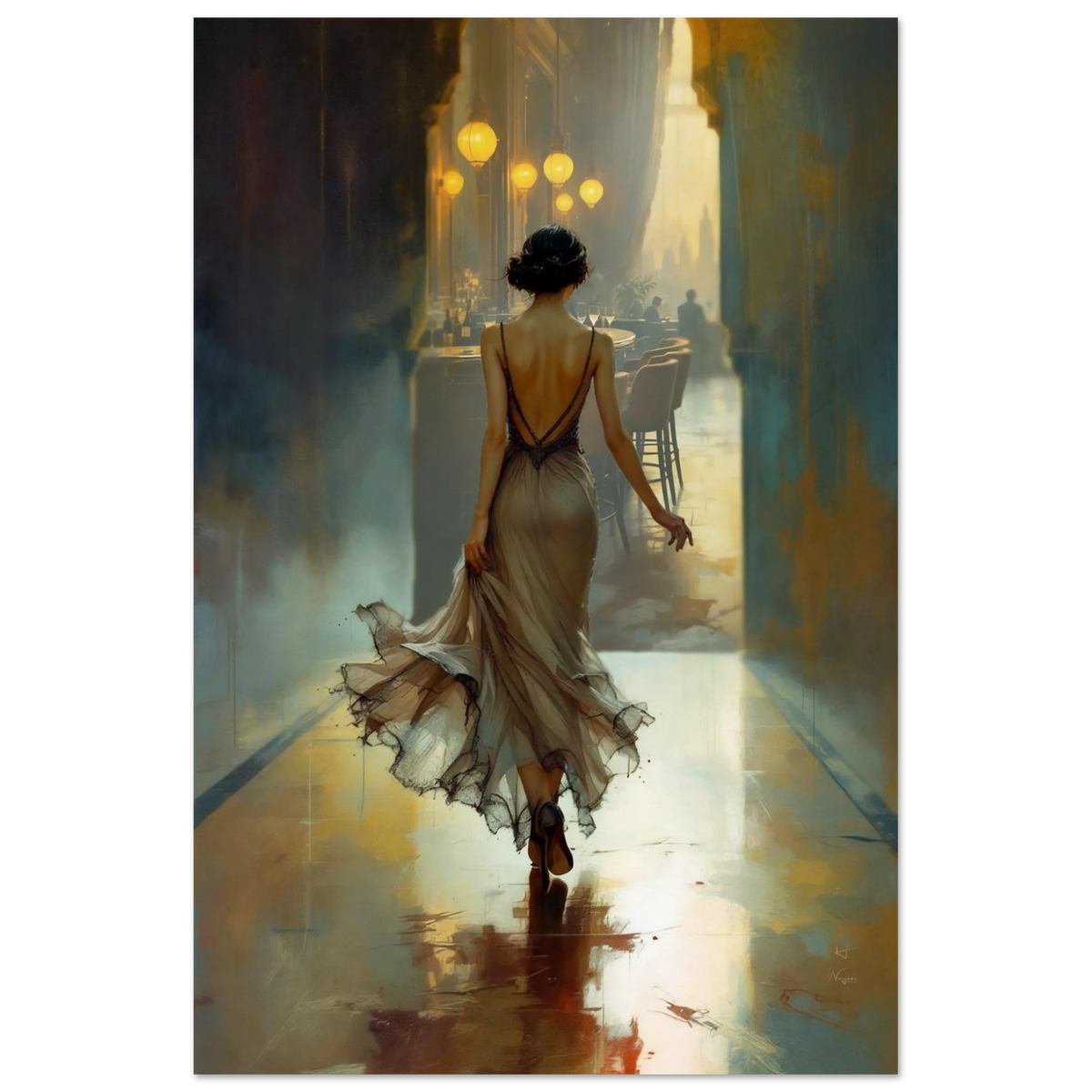 1920s Speakeasy Art Deco Flapper Print 60x90 cm 24x36″ Museum-Quality Matte Paper Poster No Frame