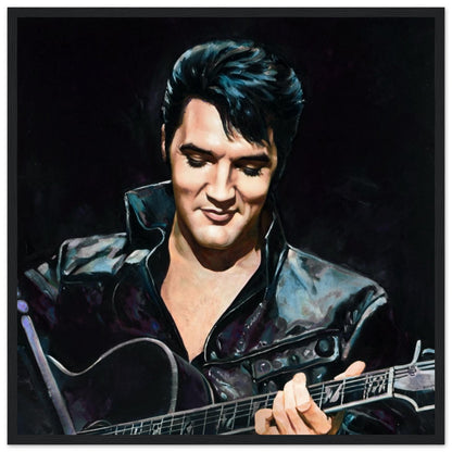 Elvis Presley Comeback Tour Art Print Black Wood Frame 50x50 cm 20x20″ Premium Matte Framed Poster