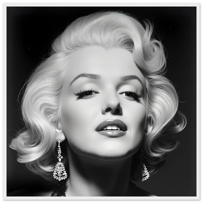 Marilynn Monroe Art Print White Wood Frame 70x70 cm 28x28″ Premium Matte Paper Wooden Framed Poster