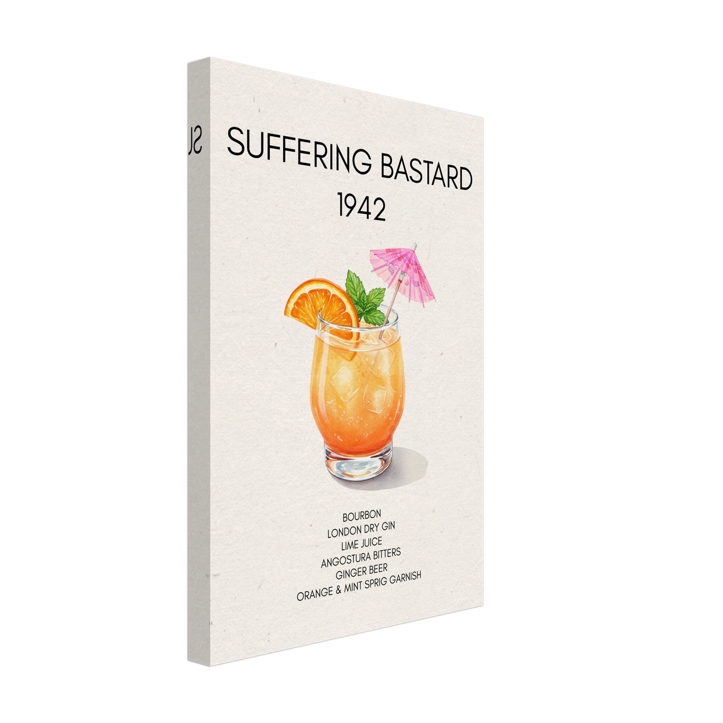 Suffering Bastard Tiki Cocktail Bar Poster Print No Frame 30x45 cm 12x18″ Gallery Wrapped Canvas