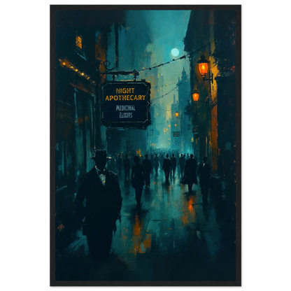 Prohibition Speakeasy Moody Nightlife Art Print 40x60 cm 16x24″ Museum-Quality Matte Paper Wooden Framed Poster Black Wood Frame