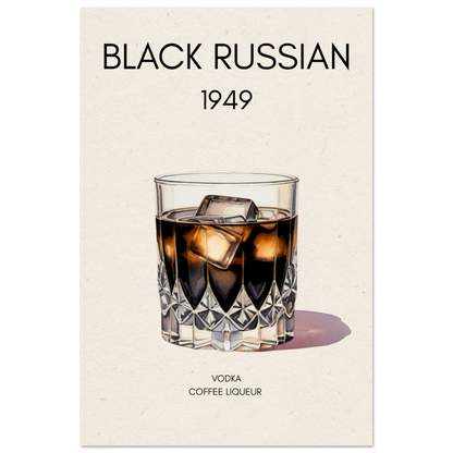 Black Russian Cocktail Bar Art Print No Frame 60x90 cm 24x36″ Museum-Quality Matte Paper Poster
