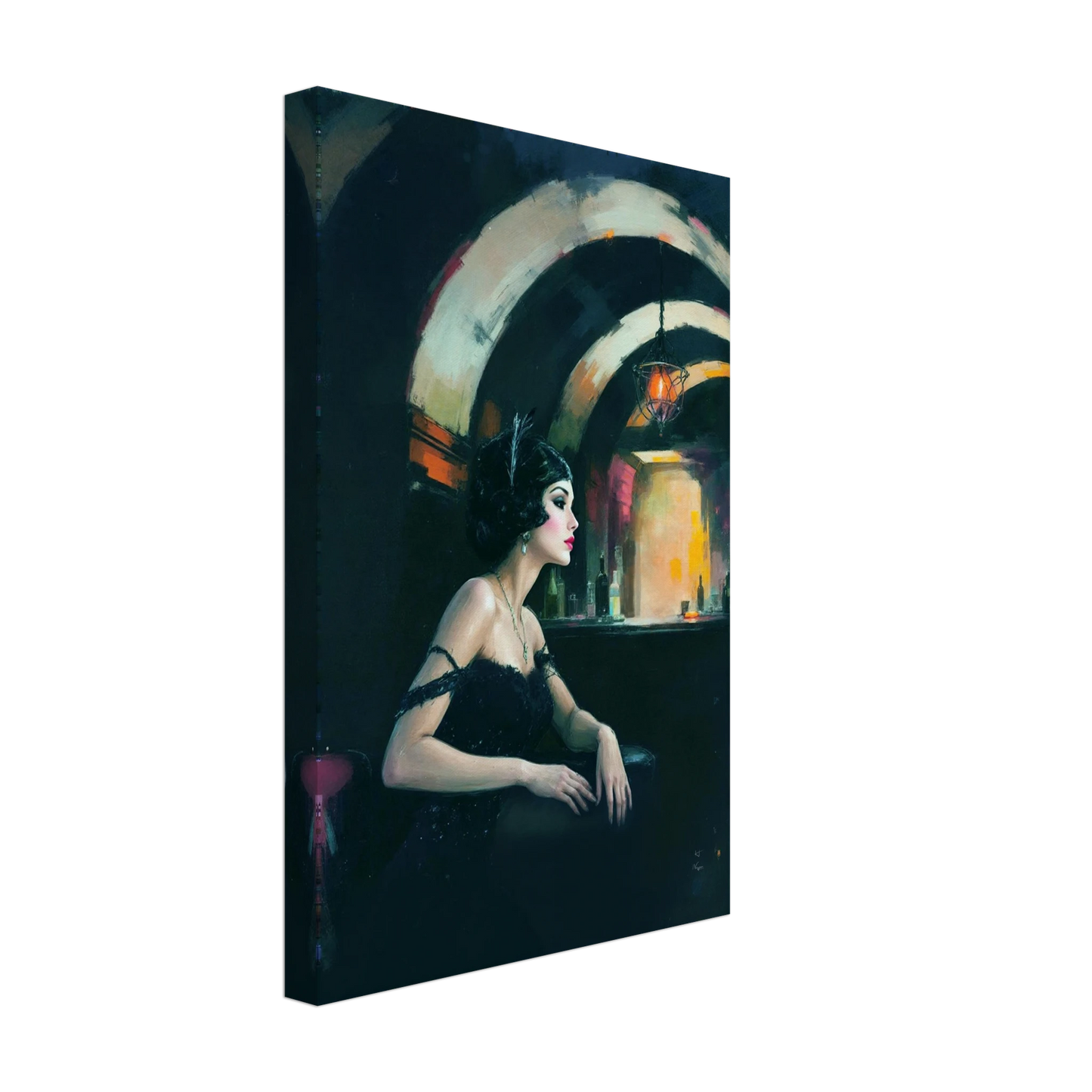 Speakeasy Flapper Gatsby Wall Art Poster Print 30x45 cm 12x18″ Gallery Wrapped Canvas No Frame
