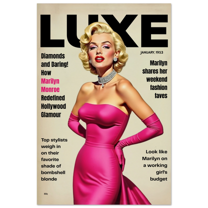 Marilyn Monroe Old Hollywood Art Print Dark Brown Wood Frame 30x45 cm 12x18″ Premium Matte Paper Wooden Framed Poster