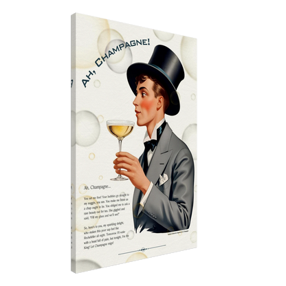 Art Deco Champagne Funny Poem Art Print 60x90 cm 24x36″ Canvas -