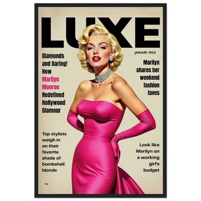 Marilyn Monroe Old Hollywood Art Print Black Wood Frame 40x60 cm 16x24″ Museum-Quality Matte Paper Wooden Framed Poster