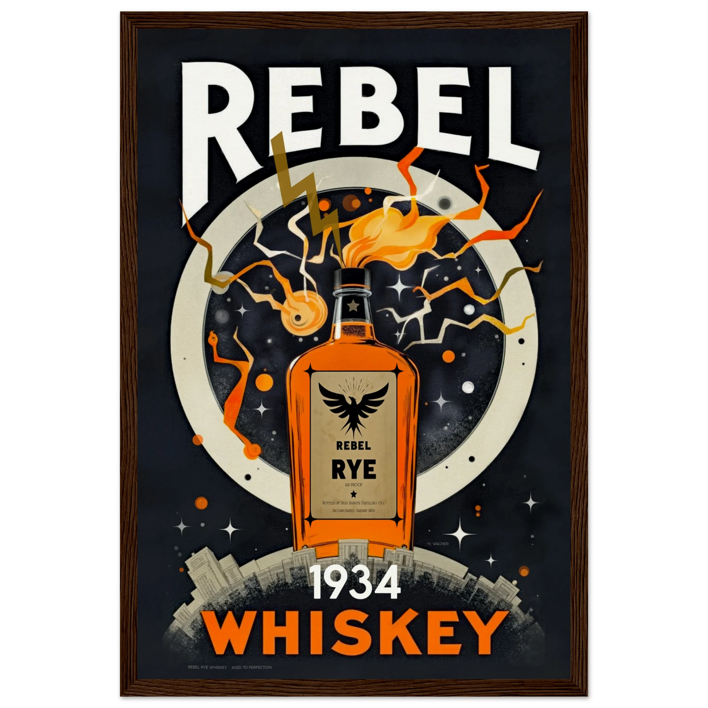 Rebel Cocktail Bar Poster Print No Frame 60x90 cm 24x36″ Canvas