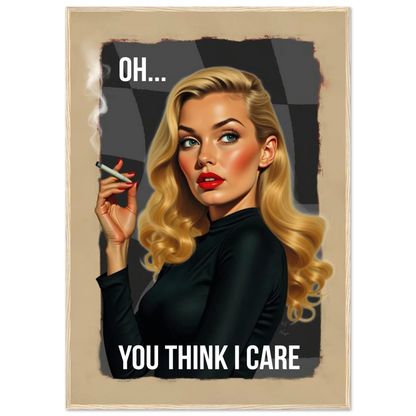 Retro Blonde Bombshell 1960s Funny Quote Art Print Light Wood Frame 70x100 cm 28x40″ Premium Matte Paper Wooden Framed Poster
