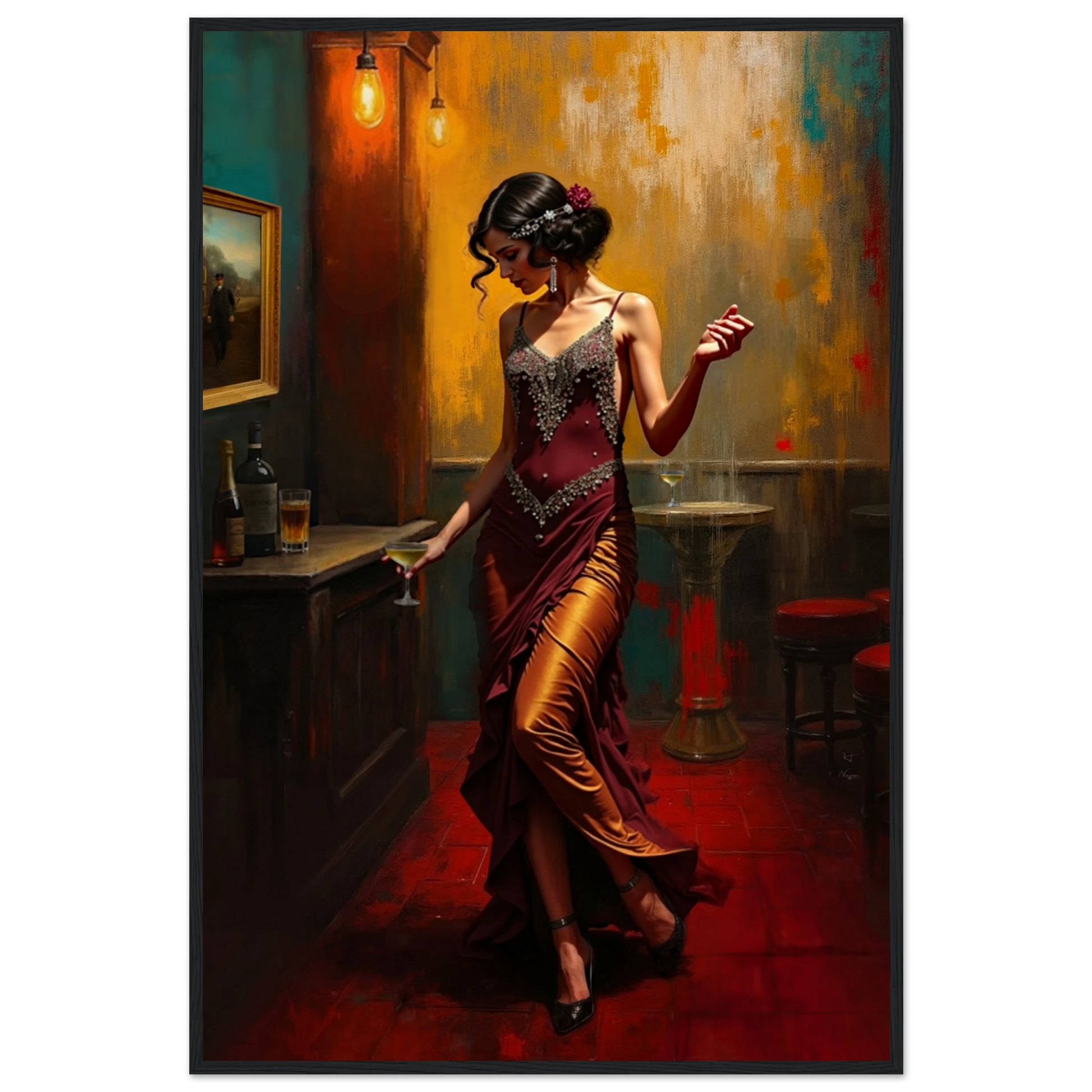 Speakeasy Flapper Art Prohibition Poster Print No Frame 60x90 cm 24x36″ Gallery Wrapped Canvas