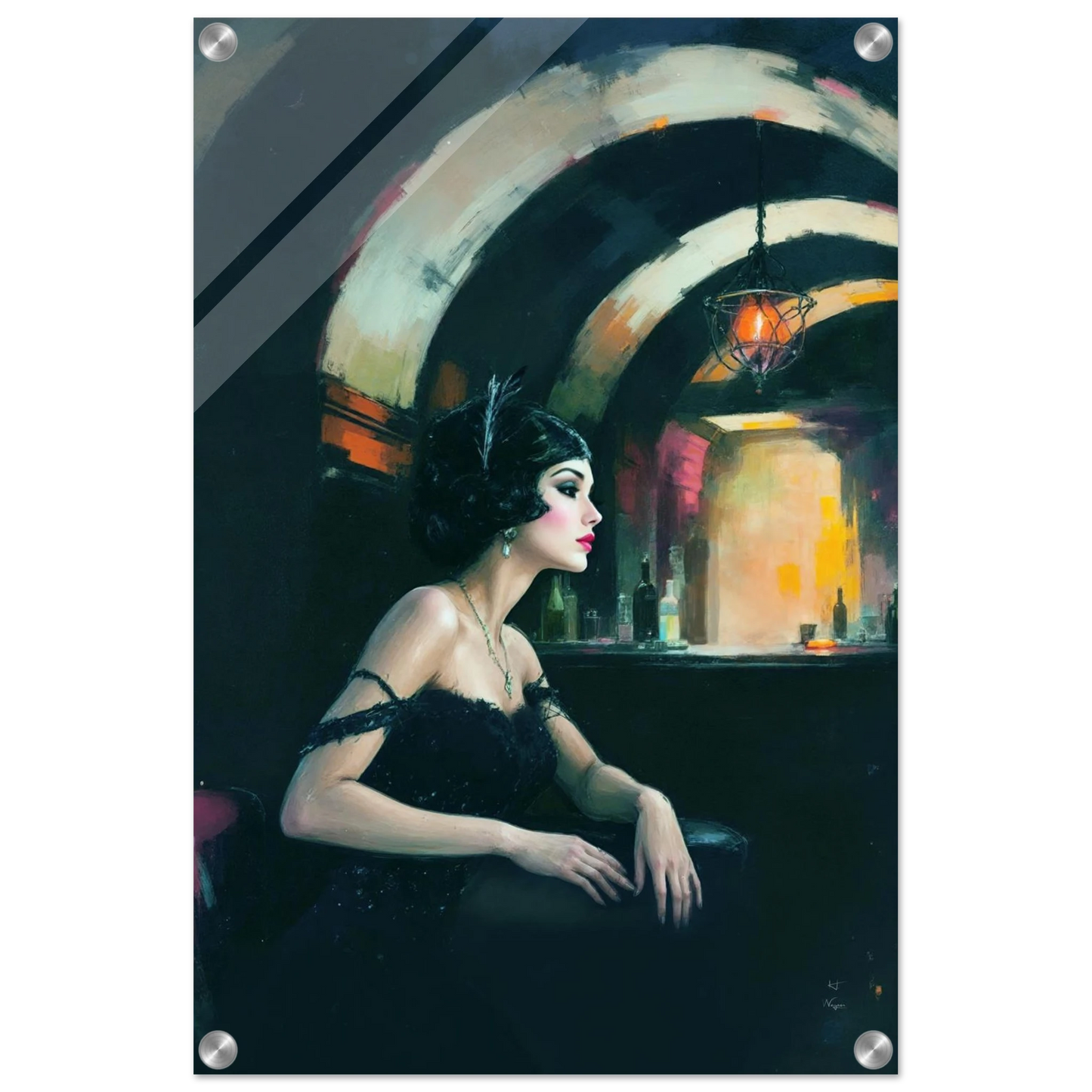 Speakeasy Flapper Gatsby Wall Art Poster Print 40x60 cm 16x24″ Sleek Acrylic Print No Frame