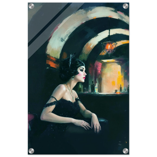 Speakeasy Flapper Gatsby Wall Art Poster Print 40x60 cm 16x24″ Sleek Acrylic Print No Frame
