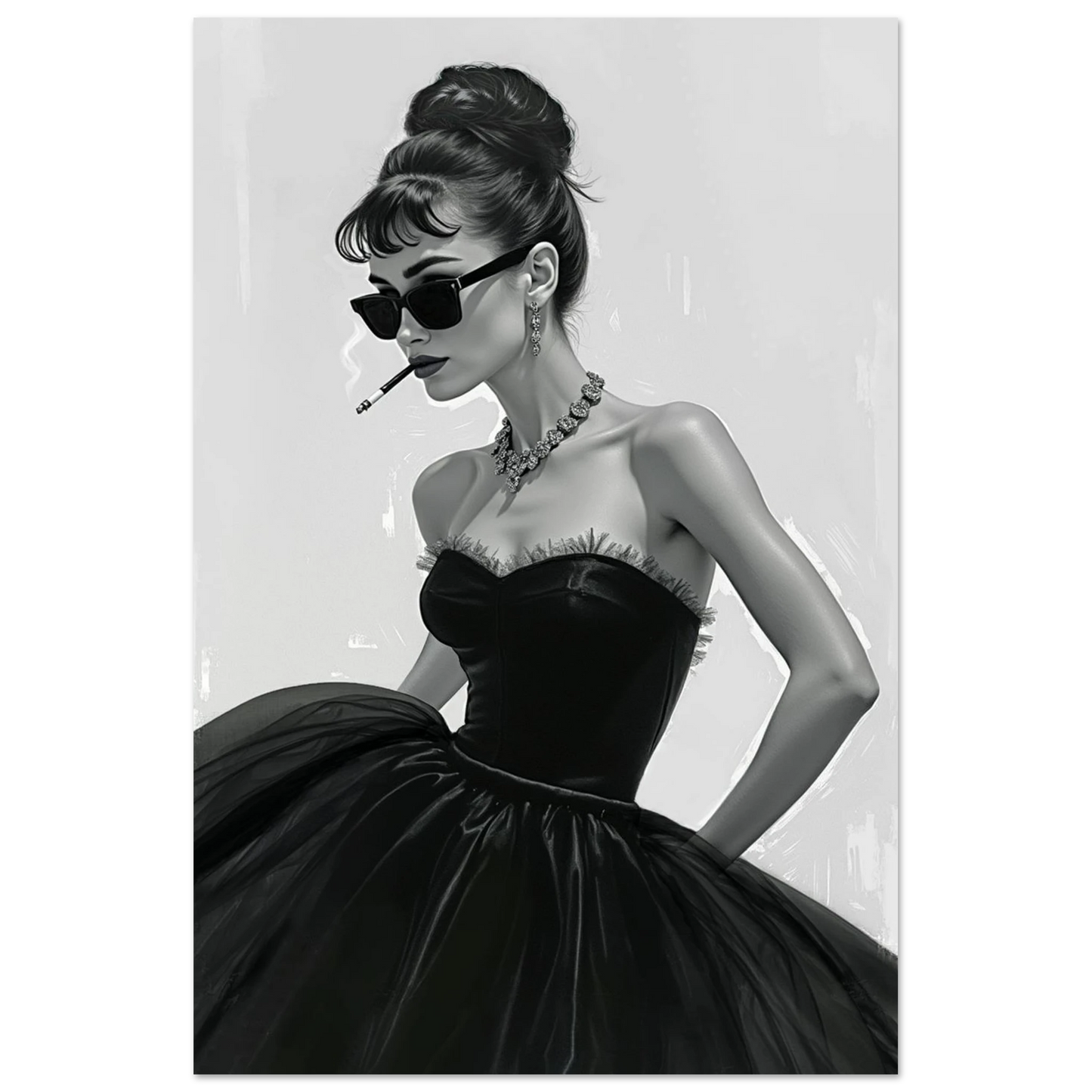 Audrey Hepburn Fashion Art Print No Frame 30x45 cm 12x18″ Premium Matte Paper Poster