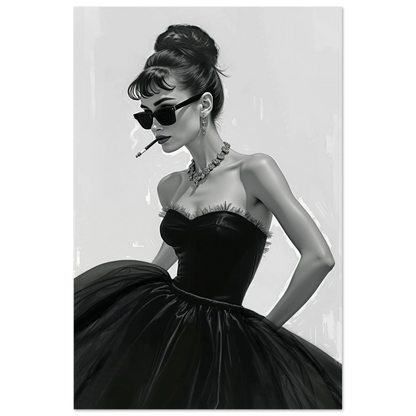 Audrey Hepburn Smoking Fashion Art Print No Frame 30x45 cm 12x18″ Premium Matte Paper Poster