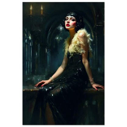 Speakeasy 1920s Elegant Flapper Art Print 30x45 cm 12x18″ Premium Matte Paper Poster No Frame