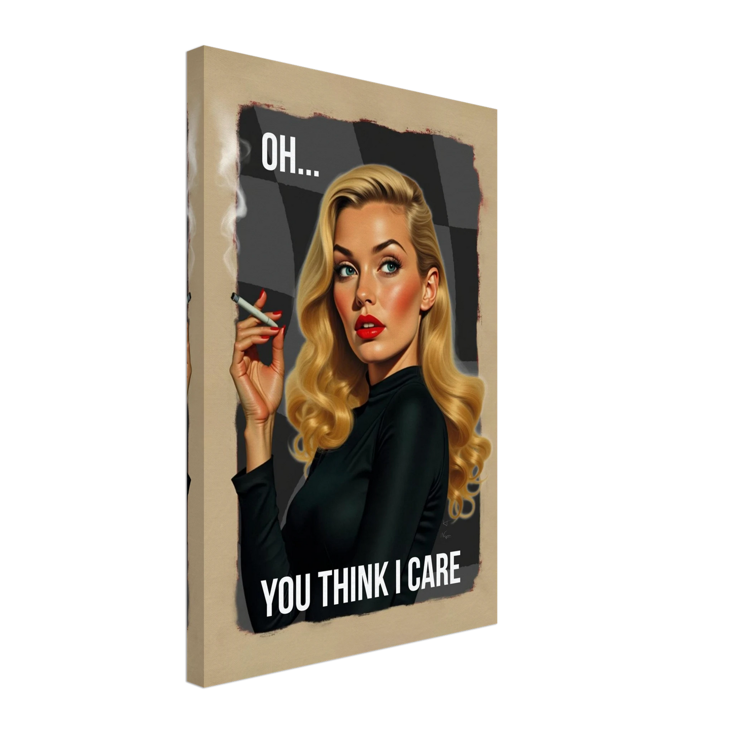Retro Blonde Bombshell Funny Quote Art Print No Frame 40x60 cm 16x24″ Gallery Wrapped Canvas
