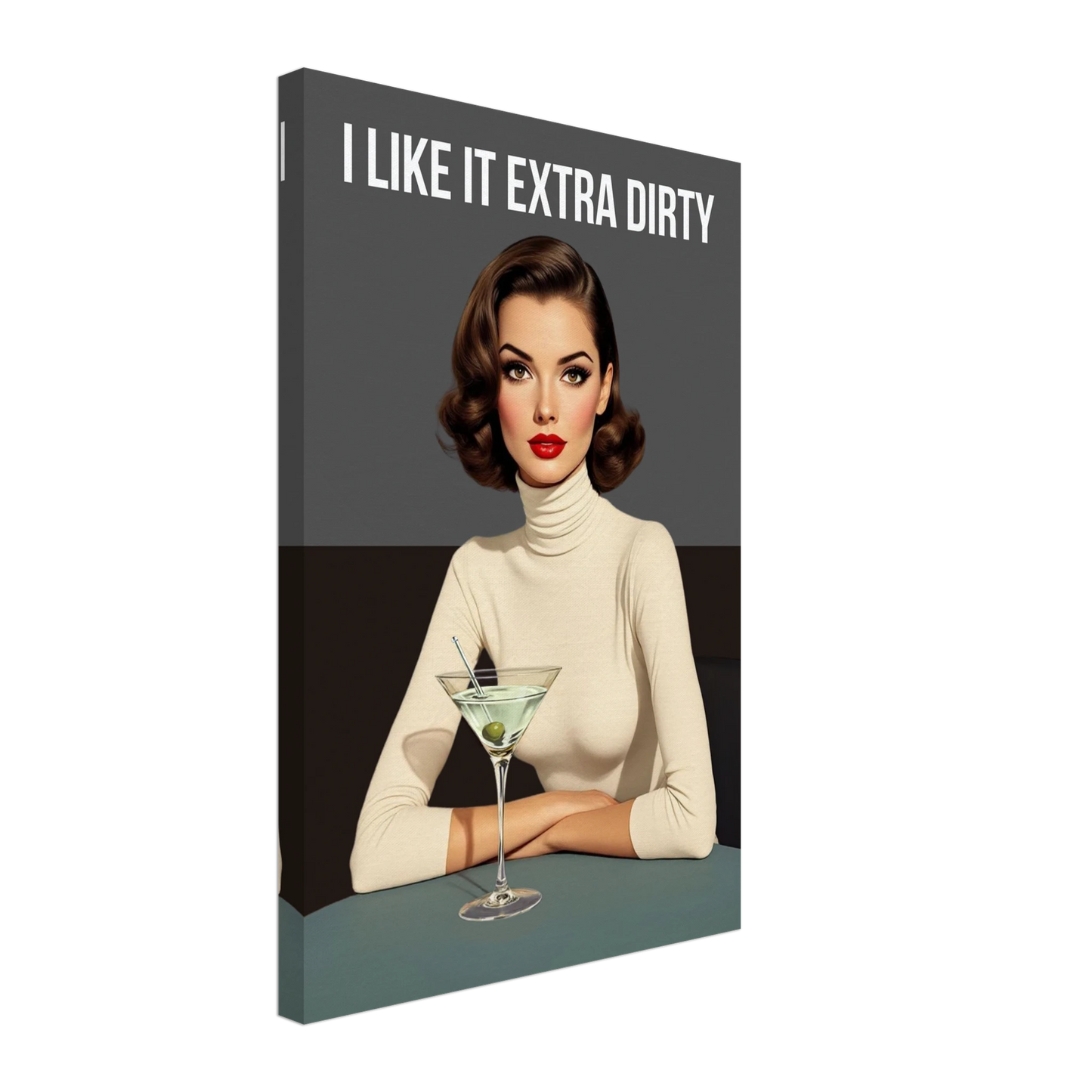Extra Dirty Martini Cocktail Bar Art Print No Frame Gallery Wrapped Canvas 40x60 cm 16x24″