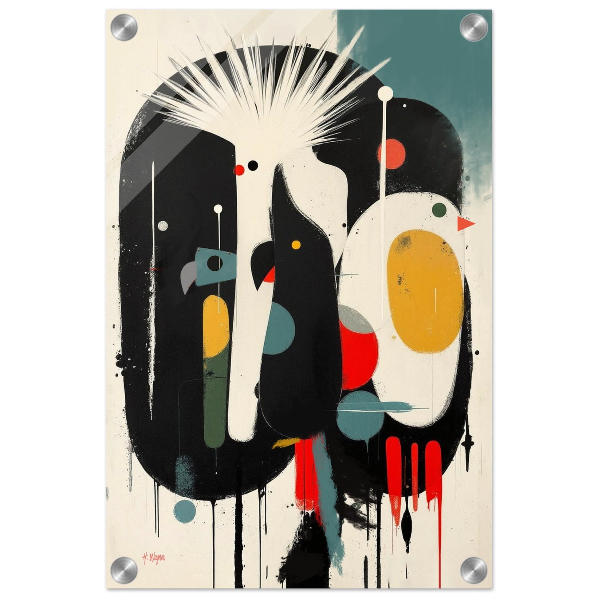 Modern Cockatoo Bird Art Poster Print - Framed Tropical Mid- Century Wall Decor No Frame 60x90 cm 24x36″ Premium Matte Paper Poster