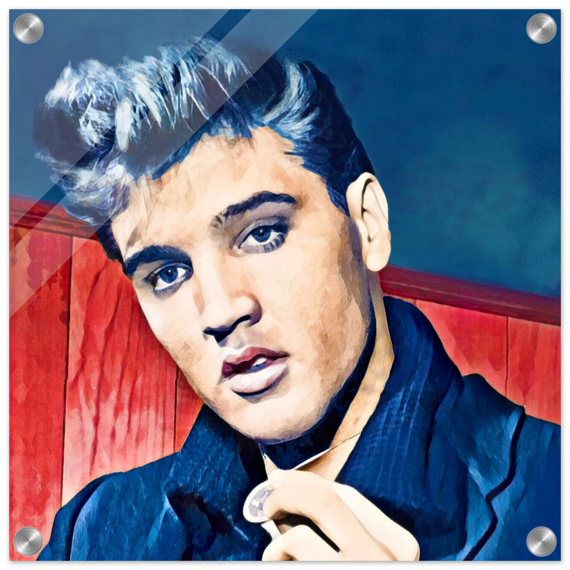 Young Elvis Presley Art Print No Frame 40x40 cm 16x16″ Sleek Acrylic Print