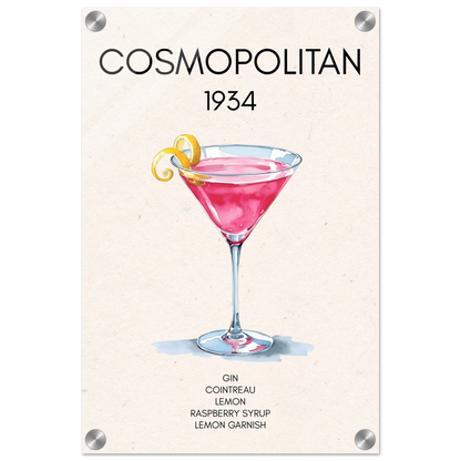 Cosmopolitan Cocktail Bar Art Print No Frame 30x45 cm 12x18″ Sleek Acrylic Print