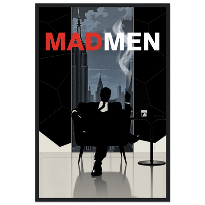 Mad Men Don Draper Retro Art Print Black Wood Frame 40x60 cm 16x24″ Premium Matte Framed Poster
