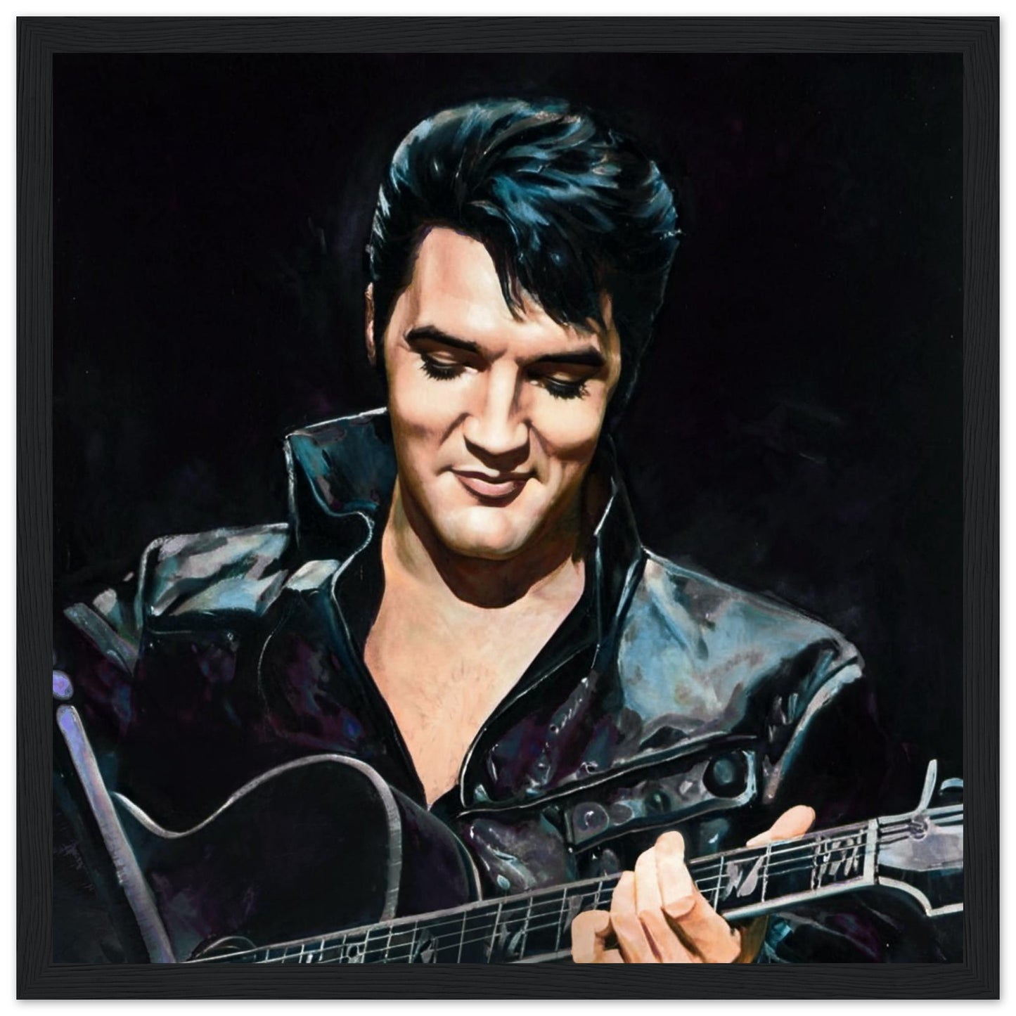 Elvis Presley Comeback Tour Art Print Black Wood Frame 30x30 cm 12x12″ Classic Matte Framed Poster