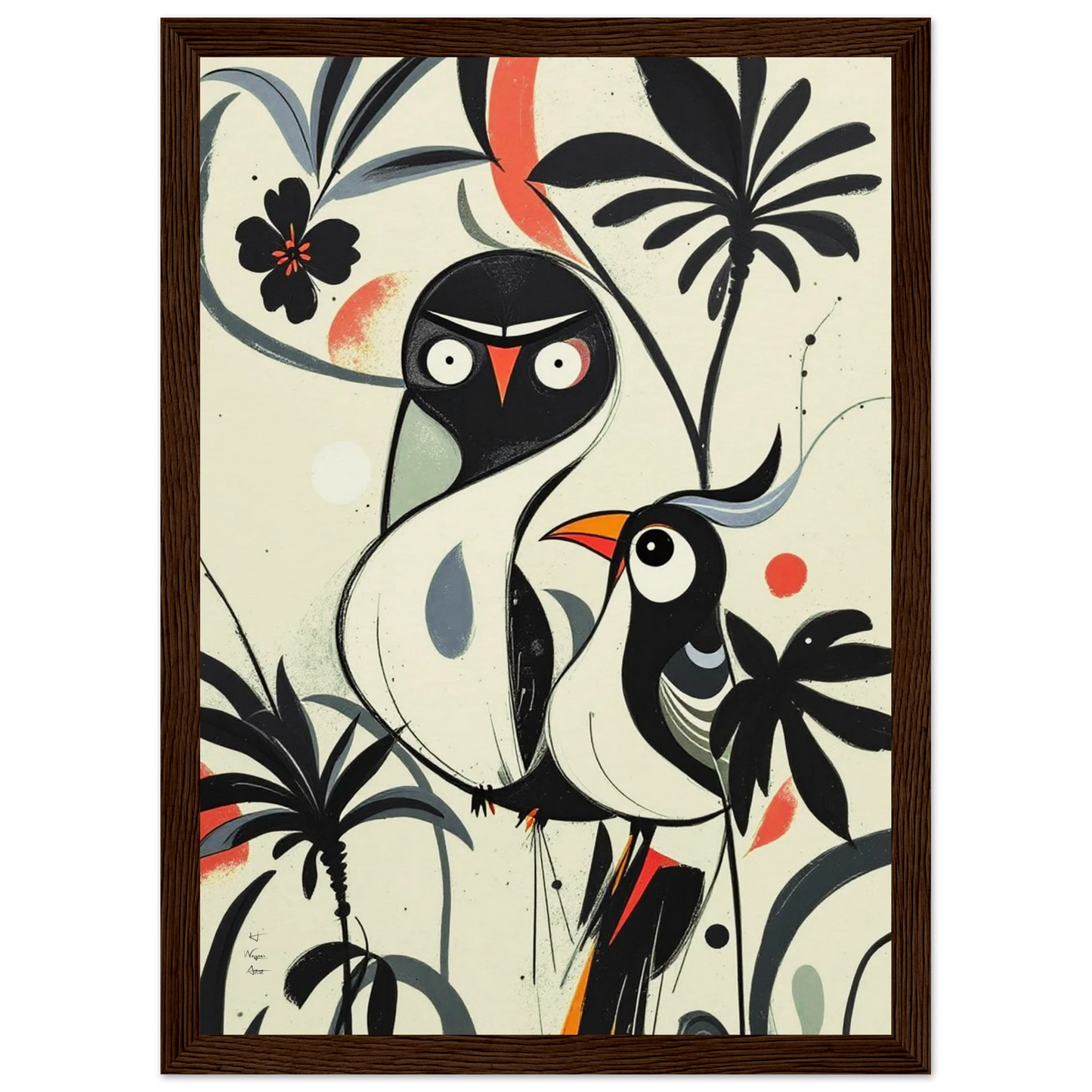 Abstract Bird Modern Tropical Art Print