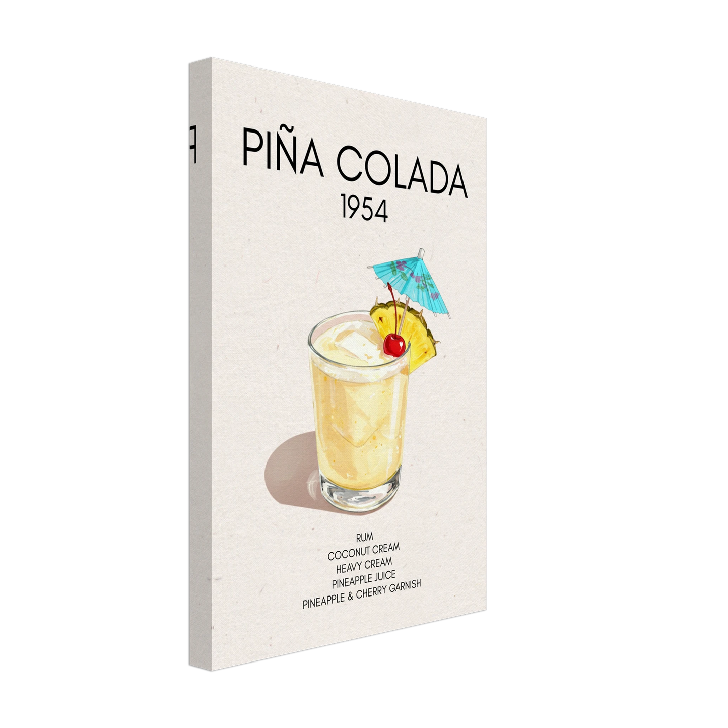 Pina Colada Cocktail Bar Poster Print No Frame 30x45 cm 12x18″ Gallery Wrapped Canvas