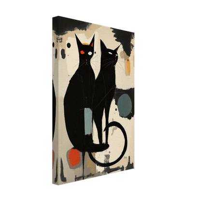 Abstract Crazy Cat Duo Art Print No Frame 30x45 cm 12x18″ Gallery Wrapped Canvas